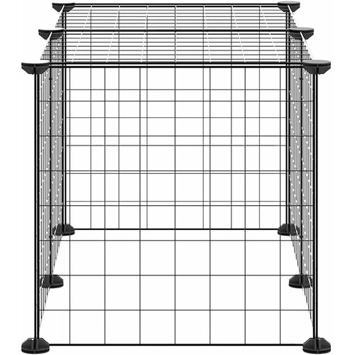  Kavez za kućne ljubimce s 8 panela crni 35 x 35 cm čelični Slike