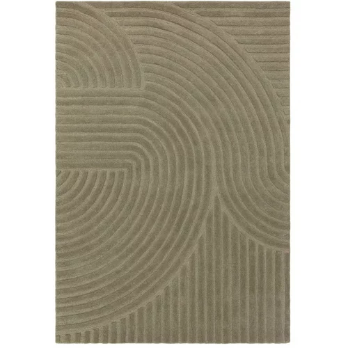 Asiatic Carpets Kaki zelena volnena preproga 160x230 cm Hague –