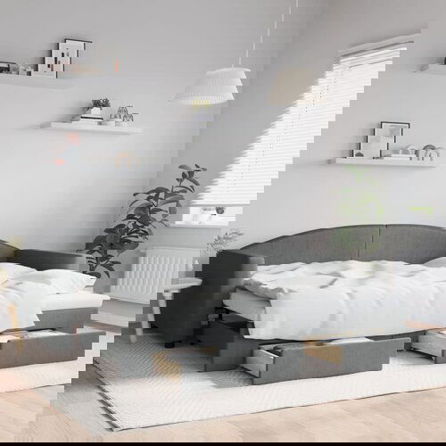 vidaXL Izvlečna dnevna postelja s predali temno siva 90x200 cm blago Cene