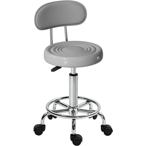 HOMCOM kotalni stolček poliester, jeklo 40D x 32&Scaron; x 70&ndash;86V cm Siva, (5000242621) Cene