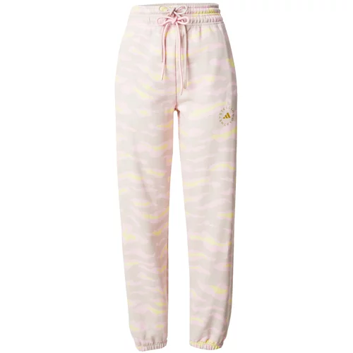 ADIDAS BY STELLA MCCARTNEY Sportske hlače 'Printed' žuta / svijetlosiva / maslinasta / roza