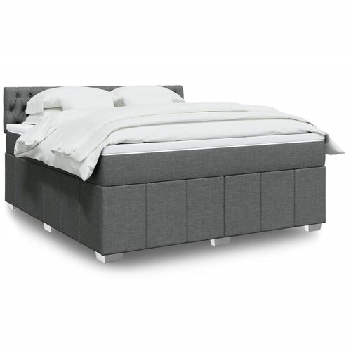vidaXL Box spring postelja z vzmetnico temno siva 180x200 cm blago Cene