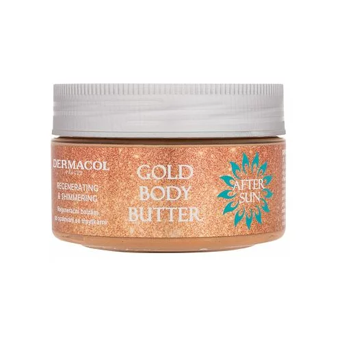 Dermacol After Sun Gold Body Butter bleščeče obnovitveno maslo za telo 200 ml za ženske