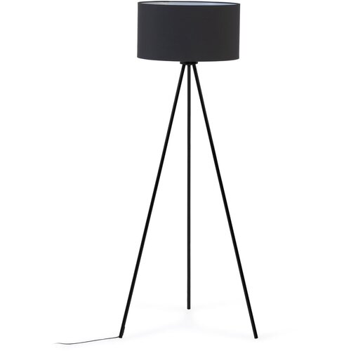 Kave Home Črna talna svetilka s tekstilnim senčnikom (višina 157 cm) Ikia - Kave Home Cene