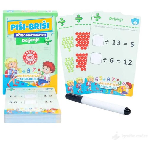  Edukativne kartice piši-briši DELJENJE Cene