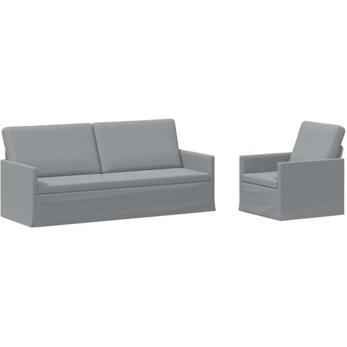  Set sofe 2 pcs Svjetlosiva Tkanina - Svjetlosiva 1-sjedalni + 3-sjedalni (180 cm) Slike
