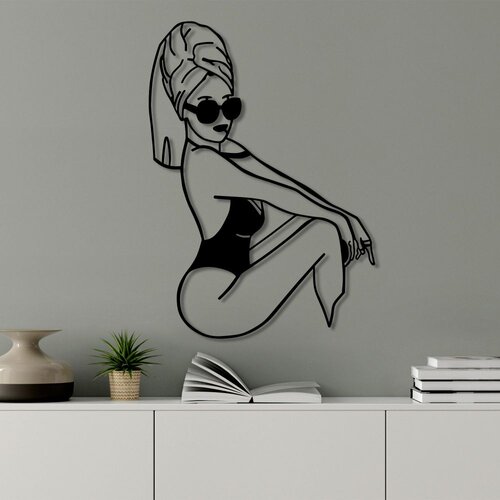 Wallity Zidna dekoracija Cool Woman, 50x70 cm, 1,5 mm, Crna Cene