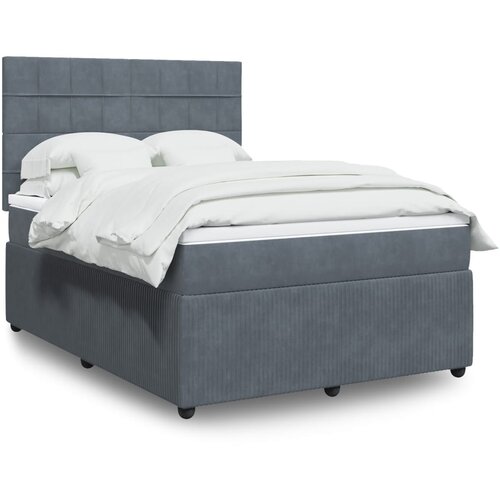 vidaXL Box spring posteljni z vzmetnico temno siv 140x190 cm žamet Cene