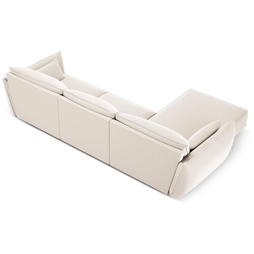 Mazzini Sofas Bež bar&amp;scaron;unasti kutna garnitura (s lijevim kutom/s ležaljkom) Vanda &amp;ndash; Slike