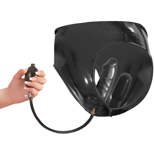 Latex Briefs with Inflatable Dildos 2950286 Black XL Slike