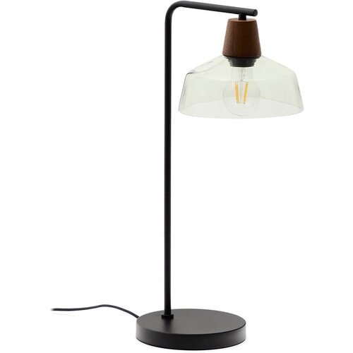 Kave Home Zelena/u tamnoj prirodnoj boji stolna lampa sa staklenim sjenilom (visina 55 cm) Silex &amp;ndash; Slike