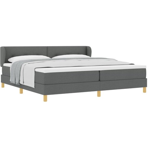 VidaXL Box Spring Krevet s Madracem - Tamno Siva, 200x200 cm Tkanina Slike