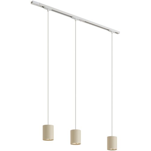 QAZQA Modern railsysteem met 3 hanglampen wit met beige 1-fase - Iconic Holt Slike