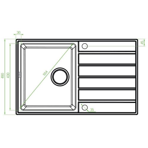 LAVEO margarita, siva 790x490/190 mm Slike