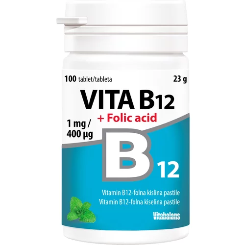  Vitabalans Vita B12 + Folna kislina, pastile