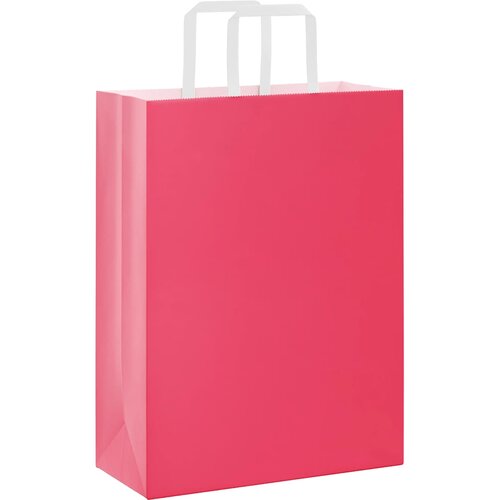  Papirnate vrećice 250 kom s ručkama ružičaste 26x12x35 cm Slike