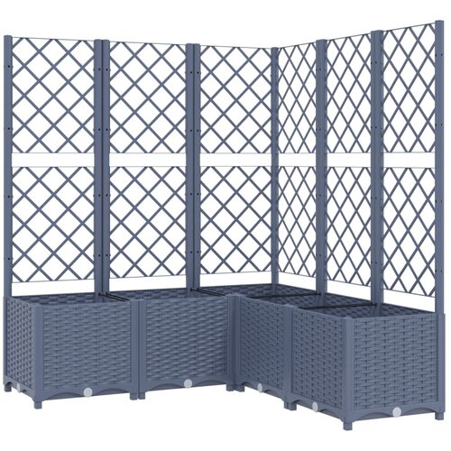 Maison Chic Cvetlično korito - Cvetlični Lonec z oporno mrežo temno sivo 120x120x136 cm PP, (21789411) Cene