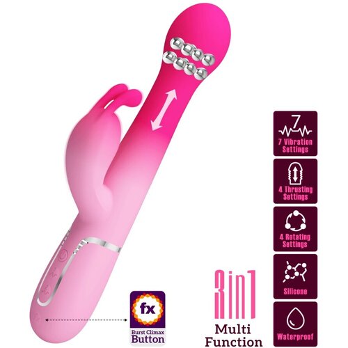 Pretty Love DEJON 3 V 1 VEČFUNKCIONALNI VIBRATOR ZAJEC ROZA, (22071352) Slike