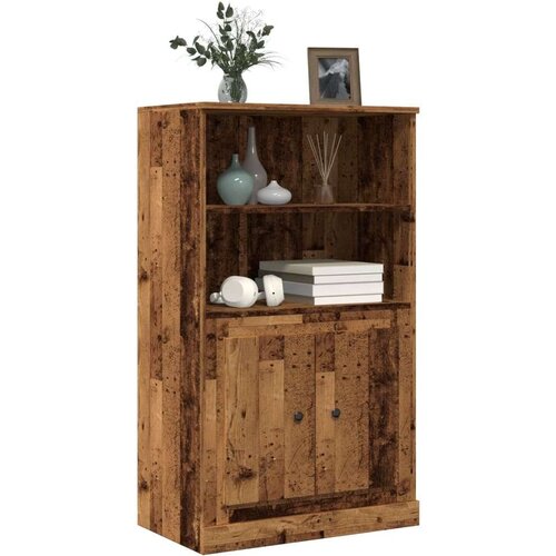  Visoka komoda boja drva 60 x 35 5 x 103 5 cm konstruirano drvo Slike