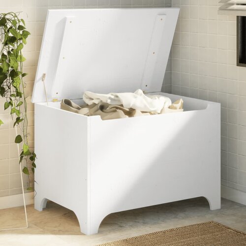  The Living Store Škatla za shranjevanje s pokrovom RANA bela 80x49x54cm borovina - Škatla Za Shranjevanje, (21485961) Cene