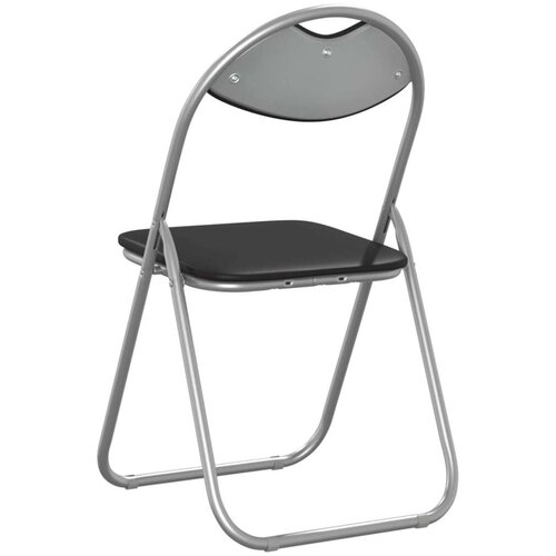  Sklopiva stolica 8 pcs Crna i Siva 48 x 43 5 x 81 cm Lažna koža - Crna i siva 8 Slike