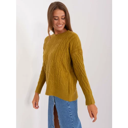 Fashion Hunters Classic olive sweater with cables