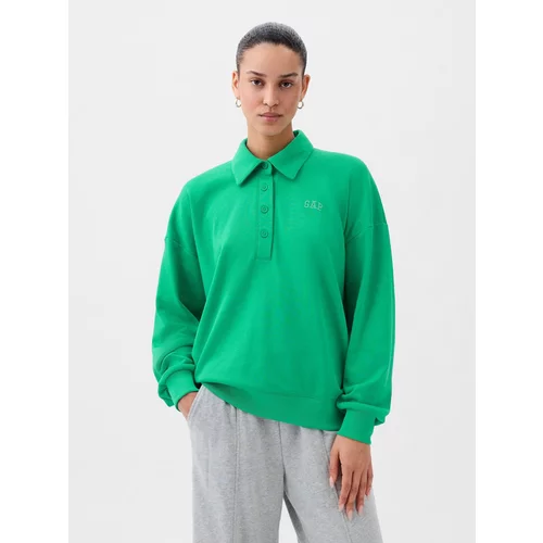 GAP Sweater majica smaragdno zelena