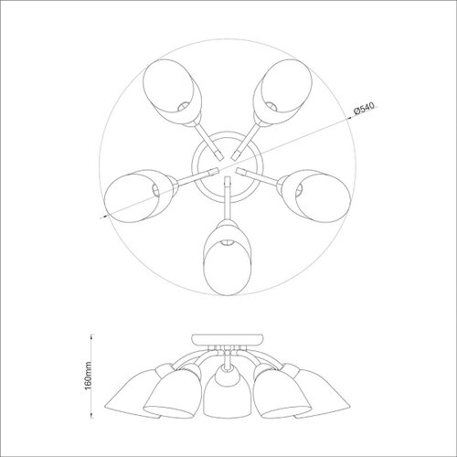  plafonski luster portos 5xE14/10W/230V sjajni hrom Slike