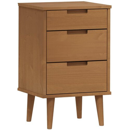 Maison Chic Nočna omarica - Nočna miza MOLDE rjava 40x35x65 cm trdna borovina, (21687379) Slike