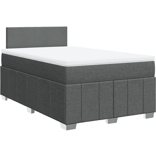 vidaXL Box spring postelja z vzmetnico temno siva 120x200 cm blago, (21306586) Cene