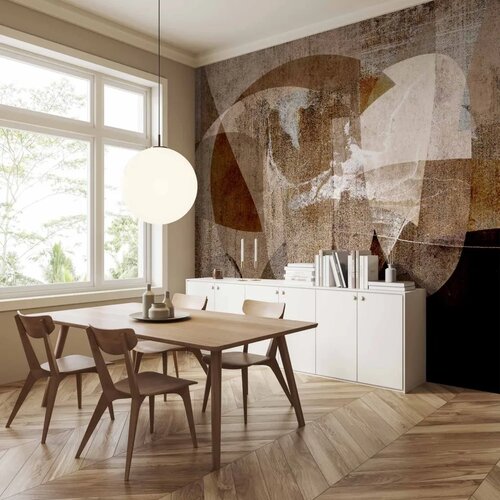  Foto tapeta - Geometric abstraction with shapes - composition in brown colours 450x315 Vodootporna Slike