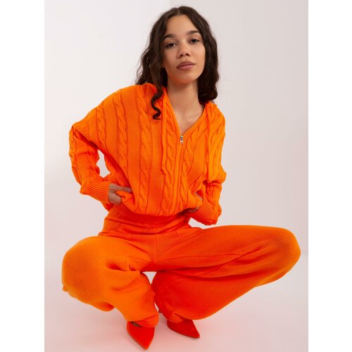 Fashion Hunters Orange casual set with hooded sweater Slike