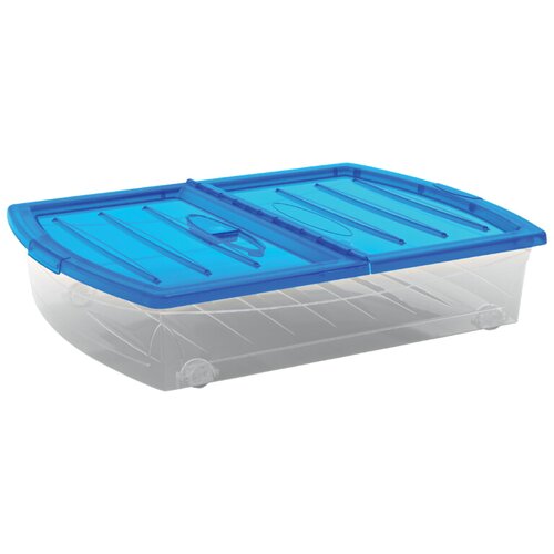Keter Zaboj za shranjevanje s kolesi (D x Š x V: 77 x 58,5 x 17,5 cm, plastika, modra barva) Cene