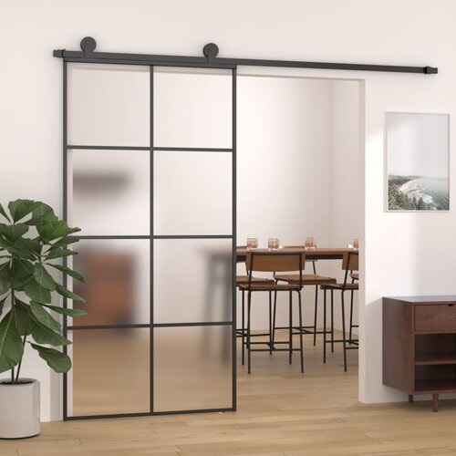 vidaXL Klizna vrata od mutnog stakla ESG i aluminija 102,5x205 cm crna Cijene