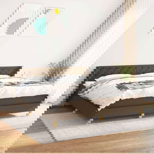  Krevet s oprugama i madracem tamnosmeđi 180x200 cm tkanina Cene