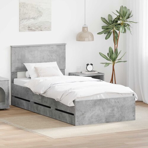  Krevetna konstrukcija s ladicama Betonski sivi 90 x 190 cm Cijene