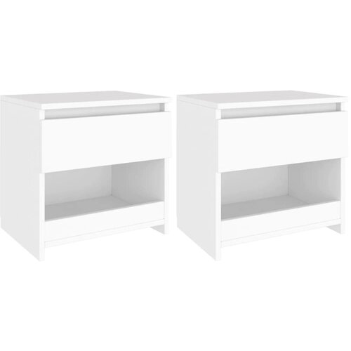 VidaXL Nočna omarica 2 kosa bela 40x30x39 cm iverna plo&amp;scaron;ča Slike