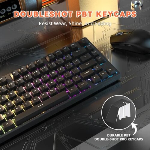 Attack Shark gaming tastatura R82HE magnetic Switches/8KHz/RT/Snap tap/dks/mt/tgl/black Slike