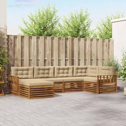  Set vanjskih sofa 6 kom. Prirodna i bež 327 x 168,5 x 73 cm Cene
