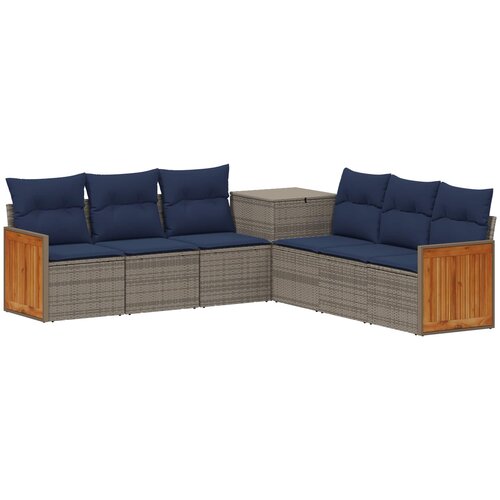  Set sofe 7 kom. Siva i tamnoplava 118 x 62 x 69 cm Slike