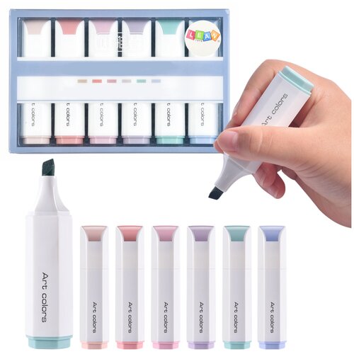 Set of Mini Highlighters Delicate Pastel Colors 6 Pcs Cene