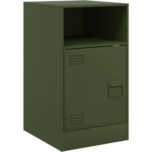 Maison Chic Nočna omarica - Nočna miza olivno zelena 34,5x39x62 cm jeklo, (21687395) Slike
