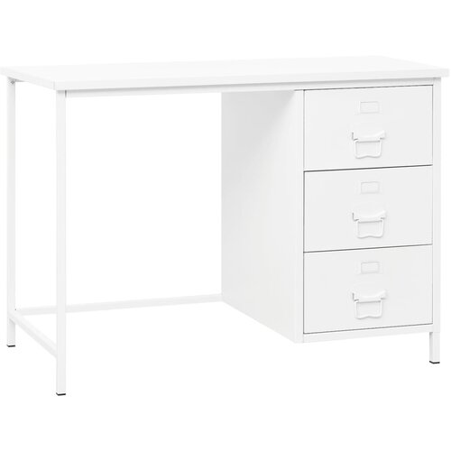 vidaXL Industrijski radni stol s ladicama bijeli 105x52x75 cm čelični Cijene