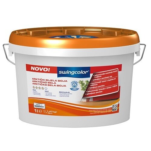 SWINGCOLOR Notranja disperzijska barva ARKTIČNO BELA (barva: bela, 1 l) Slike