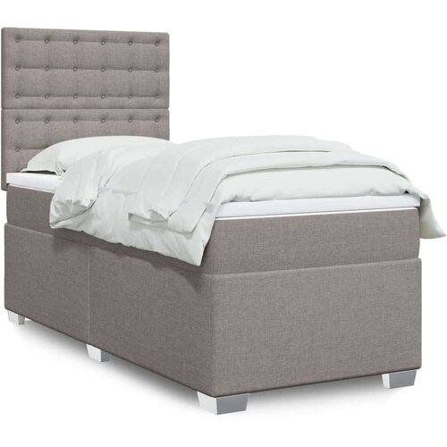 vidaXL Box spring postelja z vzmetnico taupe 80x200 cm blago, (21261046) Cene