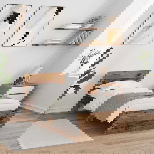 VidaXL Konstrukcija postelje Star les 75 x 190 cm Konstruiran les Slike