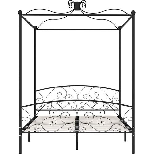  Okvir za krevet s nadstre&amp;scaron;nicom crni metalni 180 x 200 cm Slike