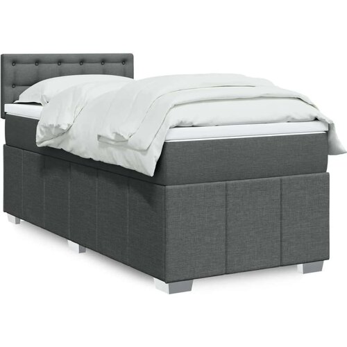vidaXL Krevet s oprugama i madracem tamnosivi 90 x 190 cm od tkanine Cijene