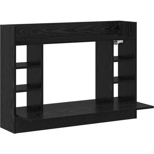 VidaXL Priključena miza Črna hrast 105x48x75 cm Inženirski les Slike
