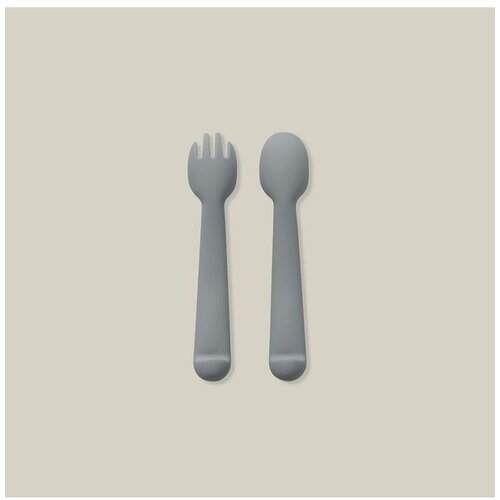 Interbaby silikonski set pribora za jelo Petrol Grey Slike